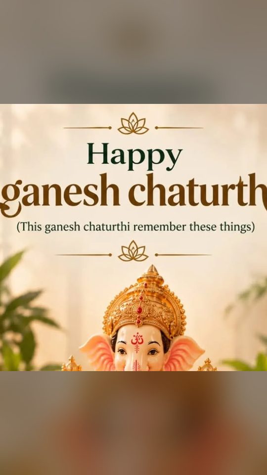 Veddic Urja Ganesh Chaturthi carousel cover with an illustrated Ganesha idol in cream, gold and green