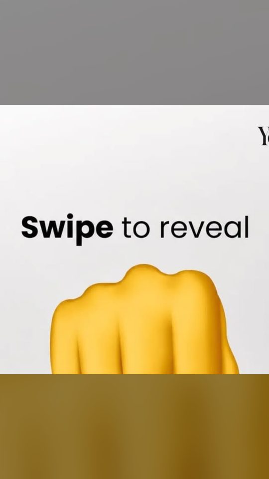 Yosheno carousel cover: 'Swipe to reveal' headline with a hand graphic on a white background