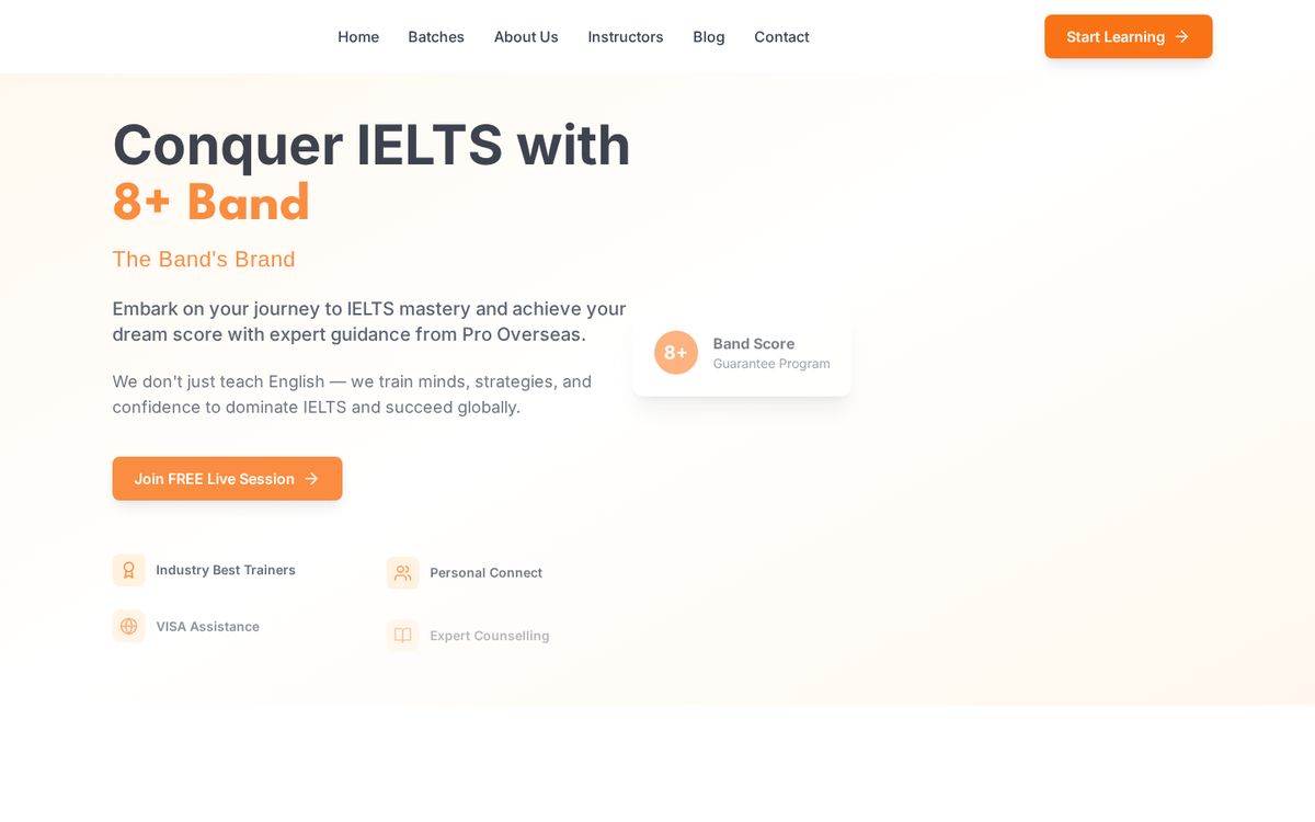 Pro Overseas website homepage on desktop