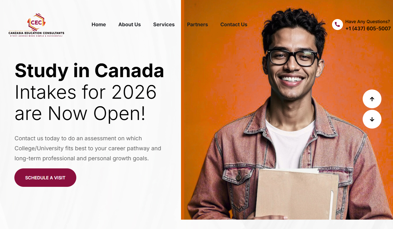 Canzasia Education website screenshot