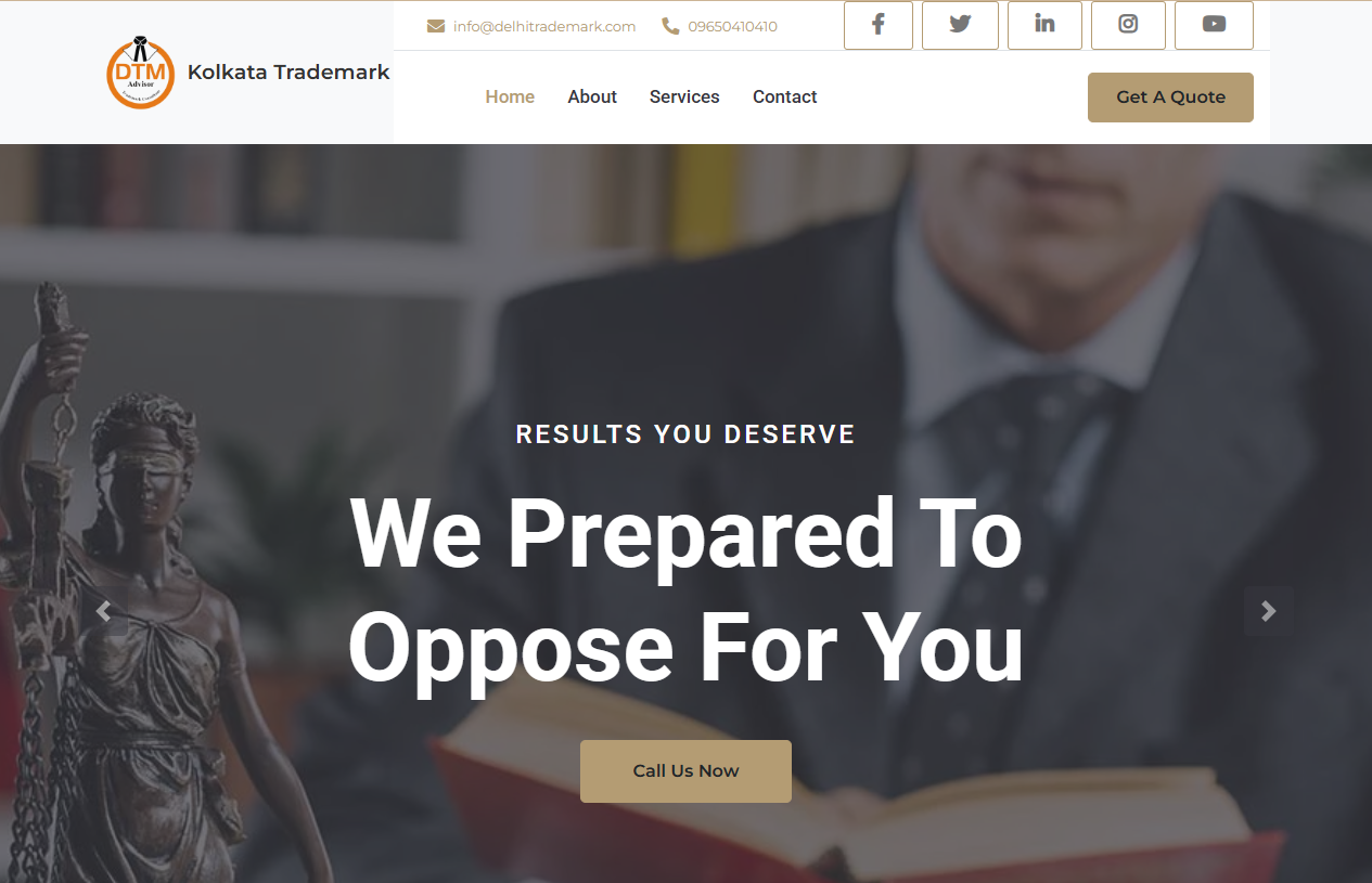 Delhi Trademark website screenshot