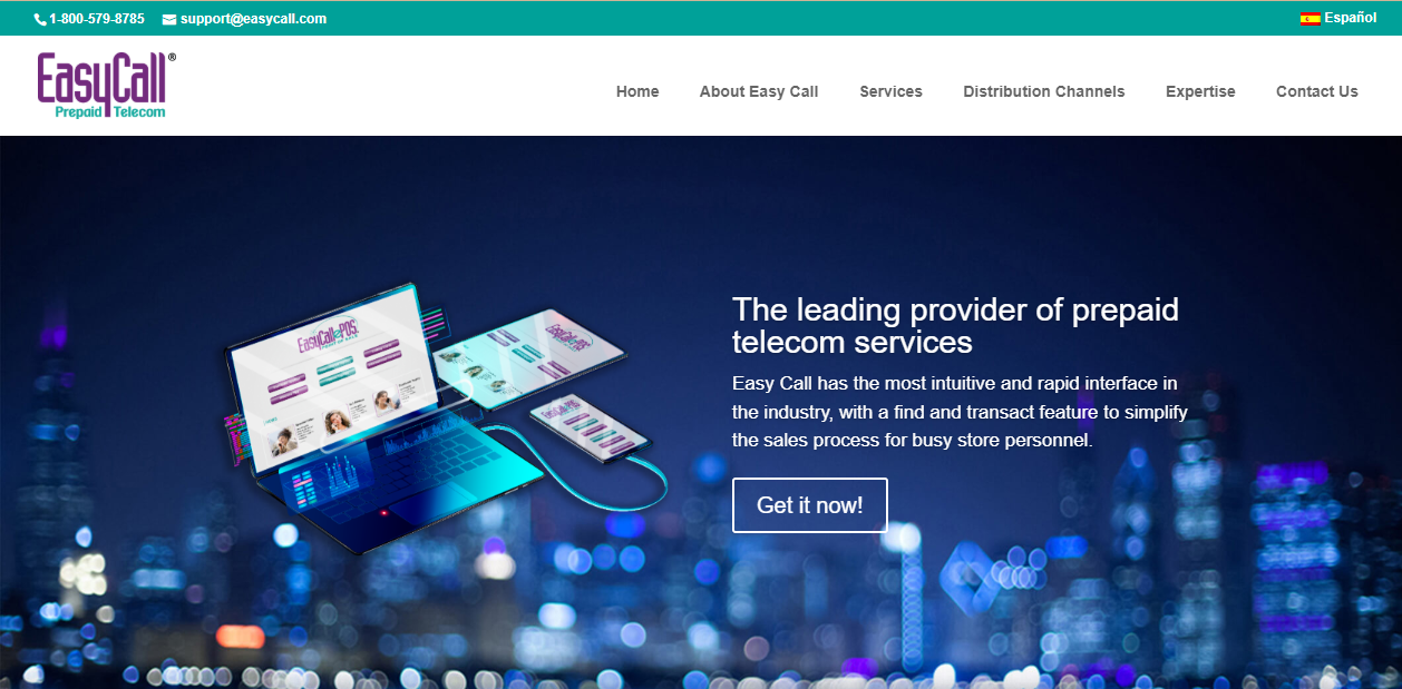 Easycall website screenshot