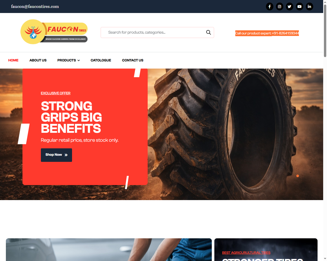 Faucon Tires website screenshot