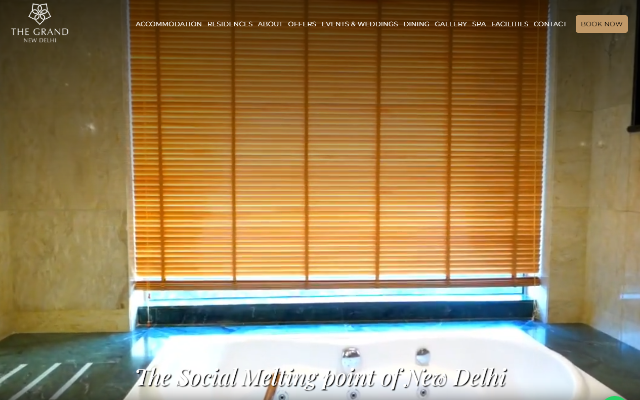 The Grand New Delhi website screenshot
