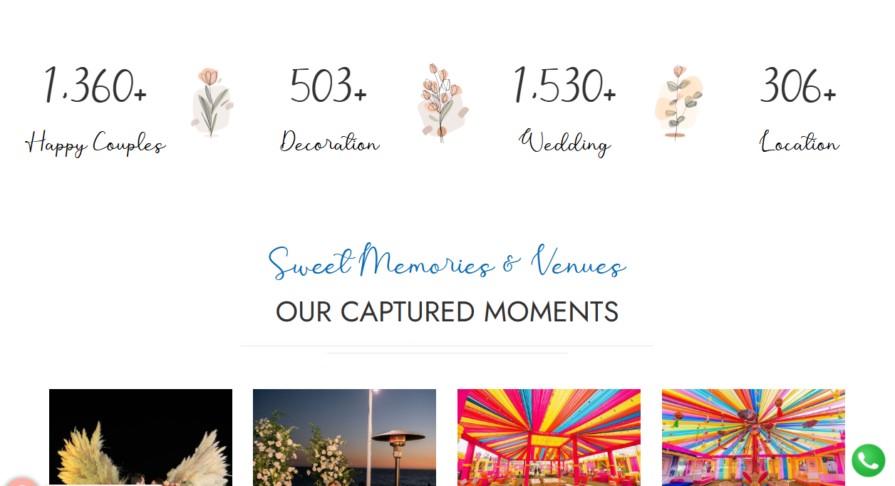 Hemant Events website design, section screenshot 3