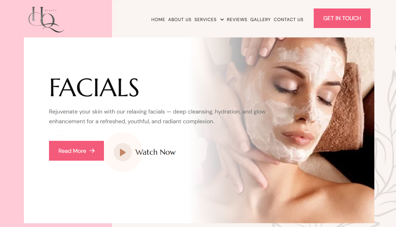 HQ Beauty Threading website screenshot