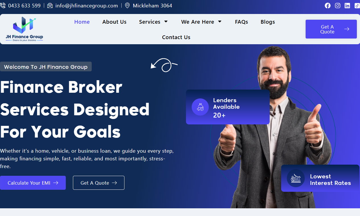 Jh Finance Group website screenshot