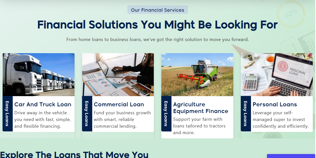 Jh Finance Group website design, section screenshot 3