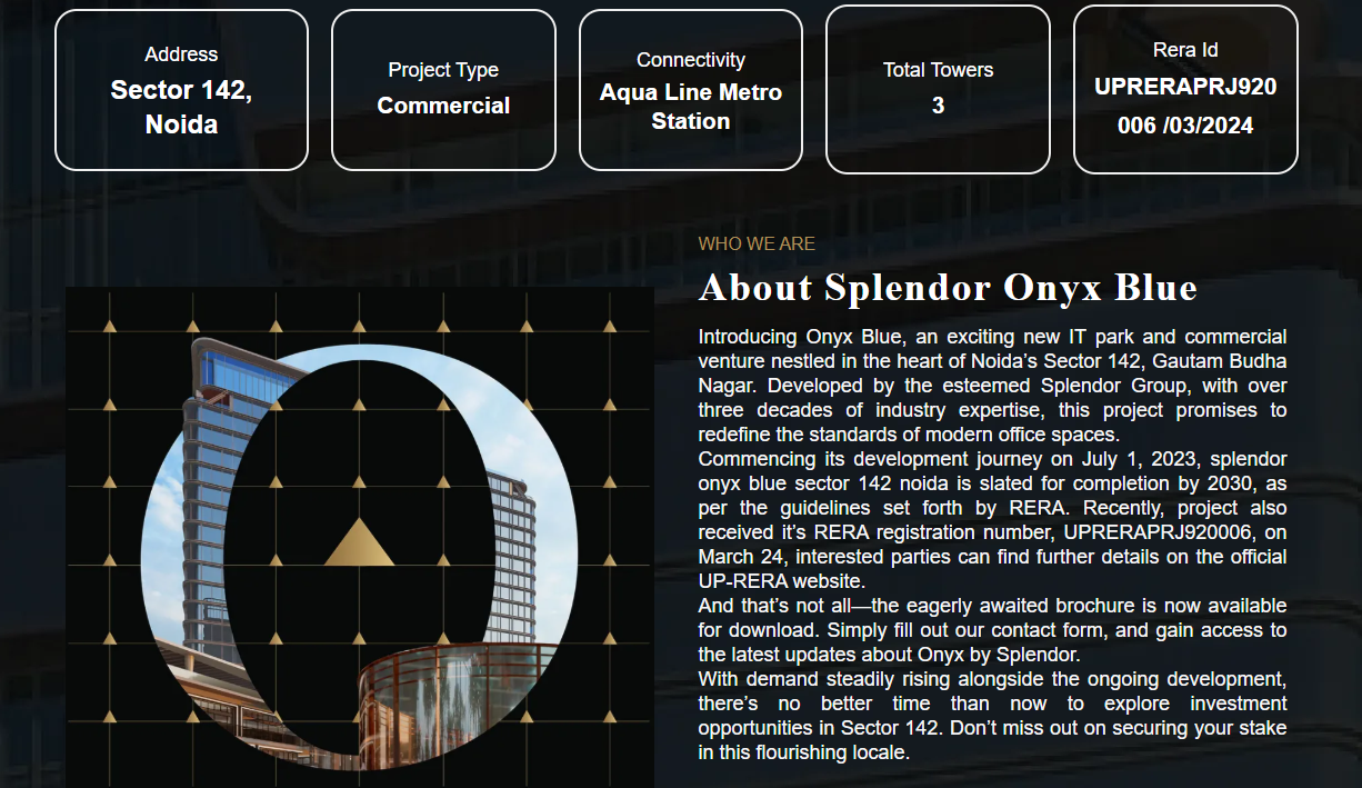 Splendor Group website design, section screenshot 2