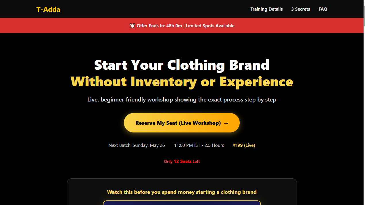 T-Adda website screenshot